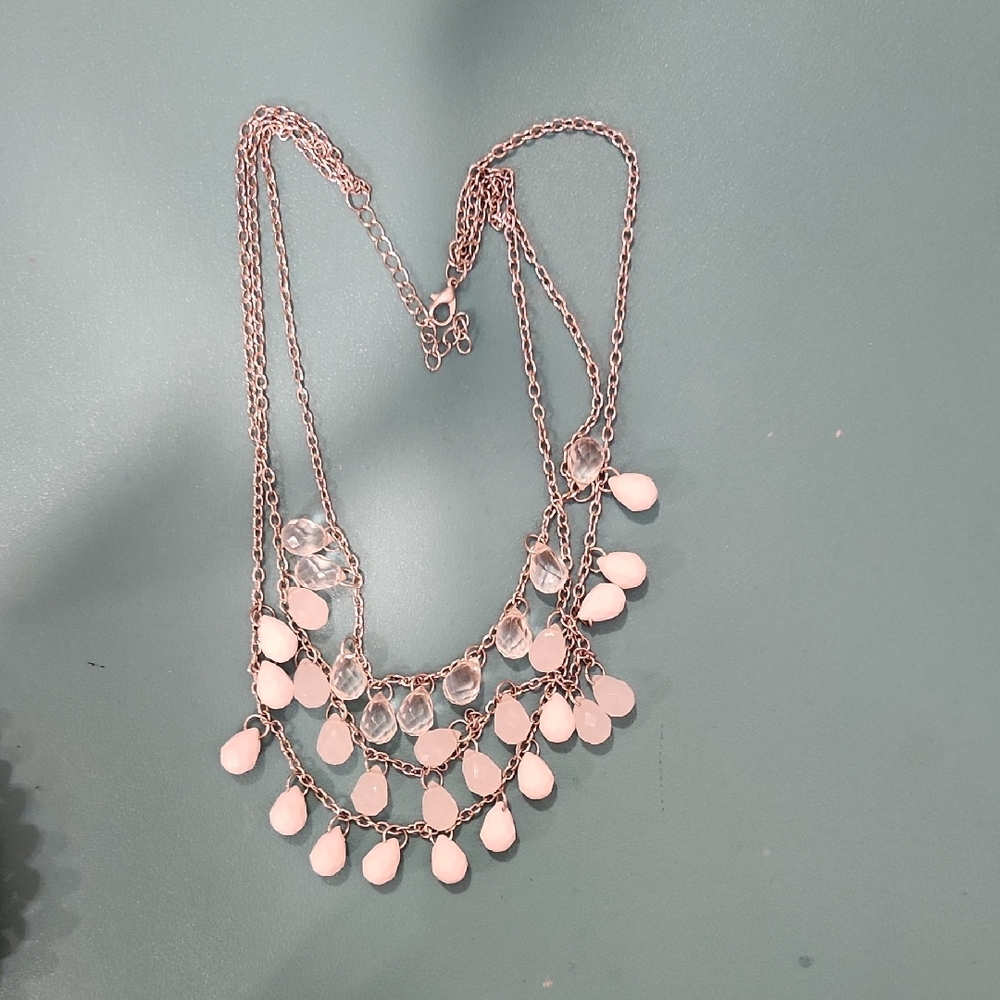 Paparazzi Silver and White Teardrop Necklace